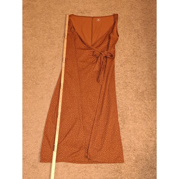 Patagonia Women's Brown Cheetah Print Sleeveless Wrap Dress Size XL - Picture 4 of 7